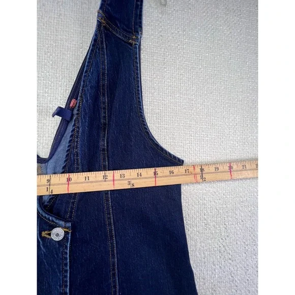 Pilcro Anthropologie Women's Denim Dress Sleeveless Button Front Belted V-Neck - Picture 6 of 14